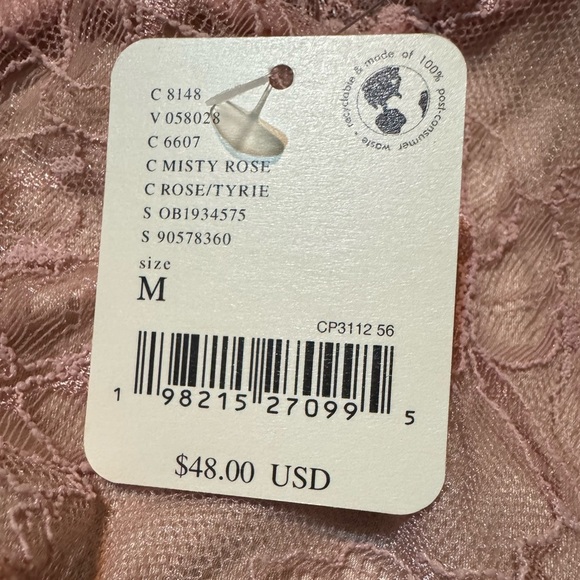 Free People Intimately Lacey Essential Cami in MISTY ROSE MSRP $48 Size Med NWT - Picture 6 of 7